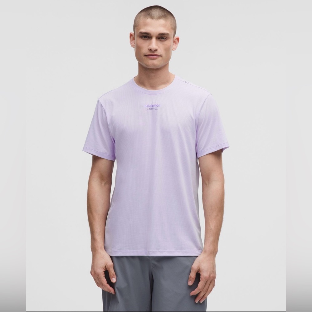 Lululemon Lightweight Knit Workout Short-Sleeve Shirt Heathered Lavender Frost L